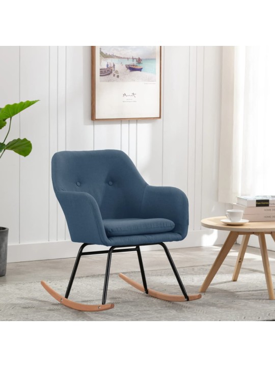 Houpací křeslo modré textil