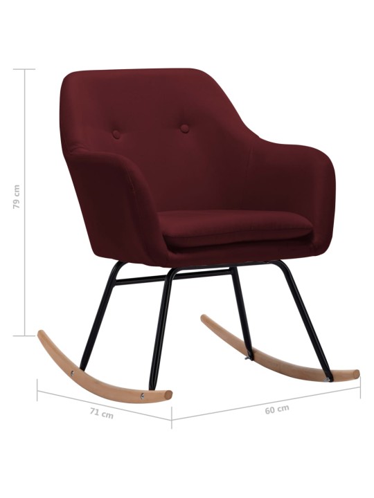 Houpací křeslo vínové textil
