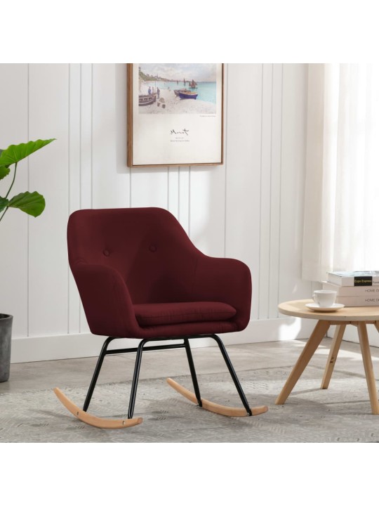Houpací křeslo vínové textil
