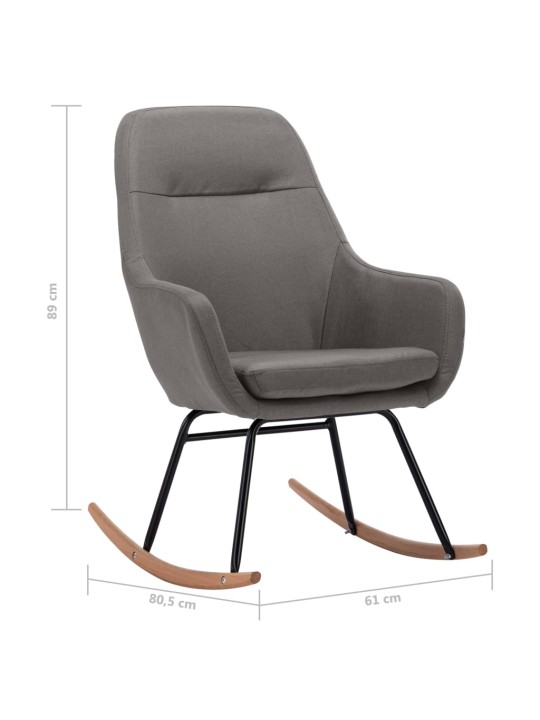 Houpací křeslo světle šedé textil