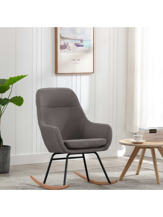 Houpací křeslo světle šedé textil