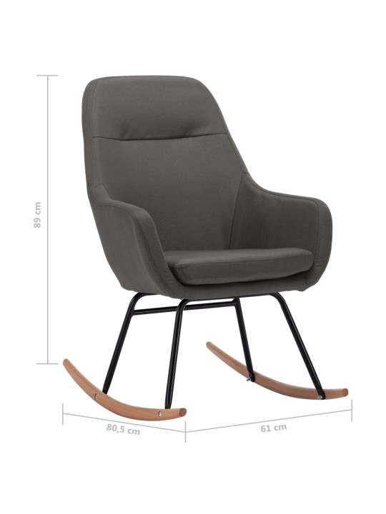 Houpací křeslo tmavě šedé textil