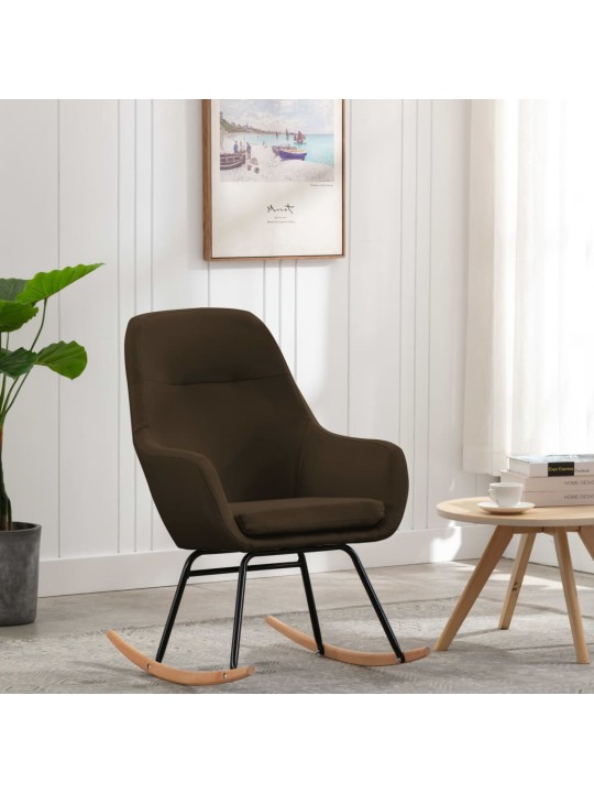 Houpací křeslo hnědé textil