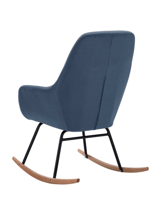 Houpací křeslo modré textil