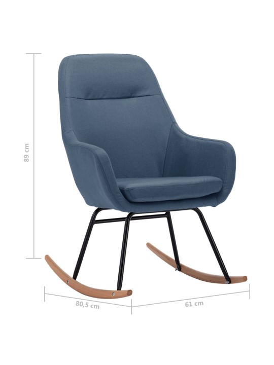 Houpací křeslo modré textil