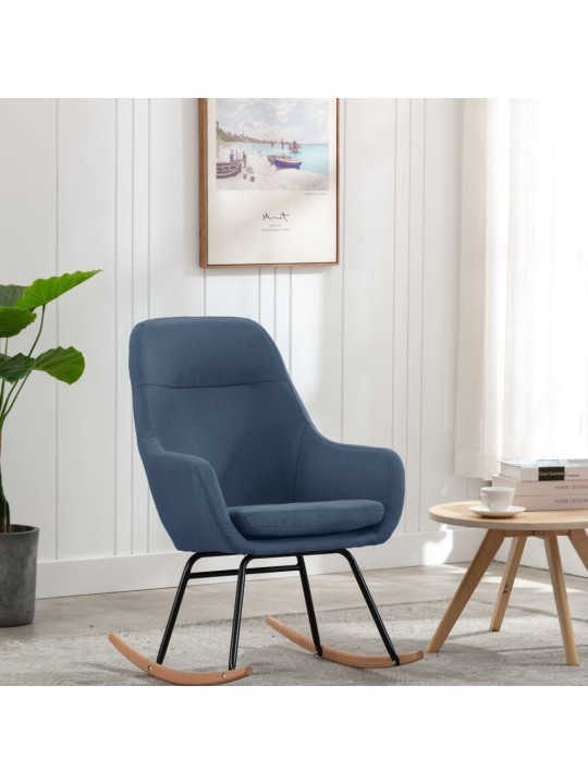 Houpací křeslo modré textil