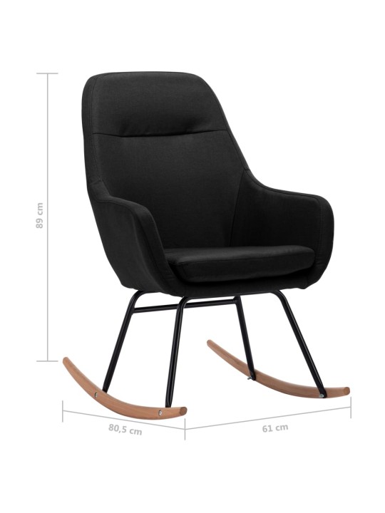 Houpací křeslo černé textil