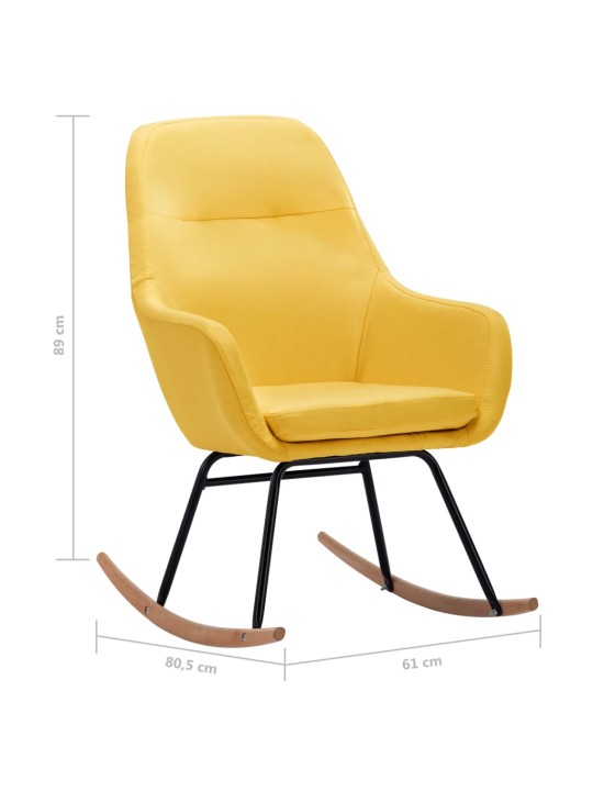 Houpací křeslo hořčicově žluté textil
