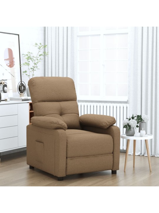 Polohovací křeslo hnědé textil