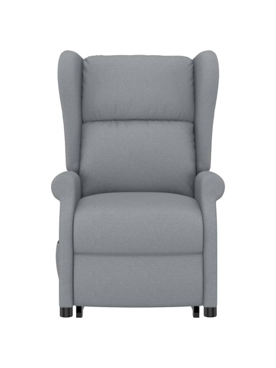 Zvedací křeslo světle šedé textil