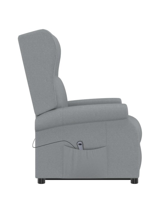 Zvedací křeslo světle šedé textil