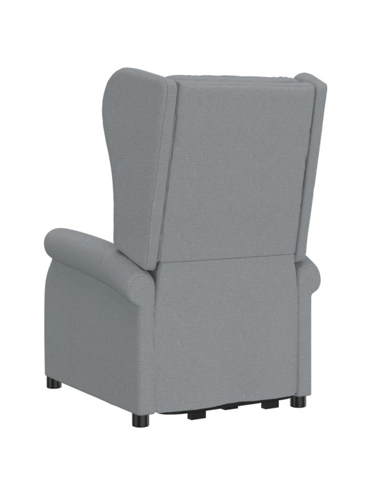Zvedací křeslo světle šedé textil