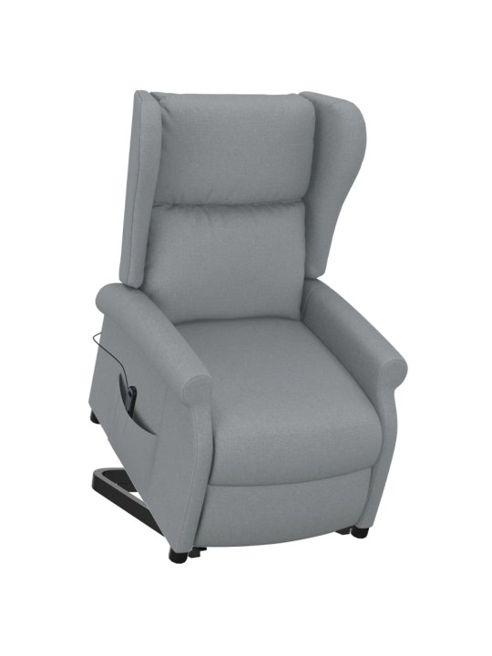 Zvedací křeslo světle šedé textil