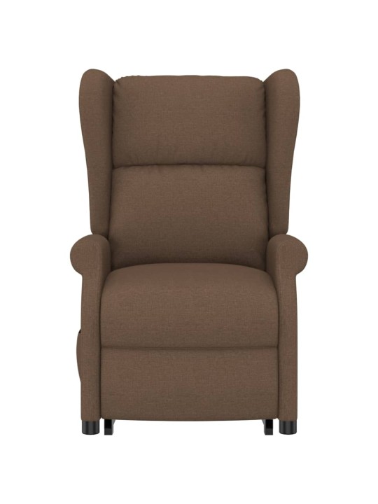 zvedací křeslo hnědé textil