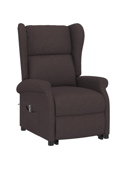 Zvedací křeslo tmavě hnědé textil