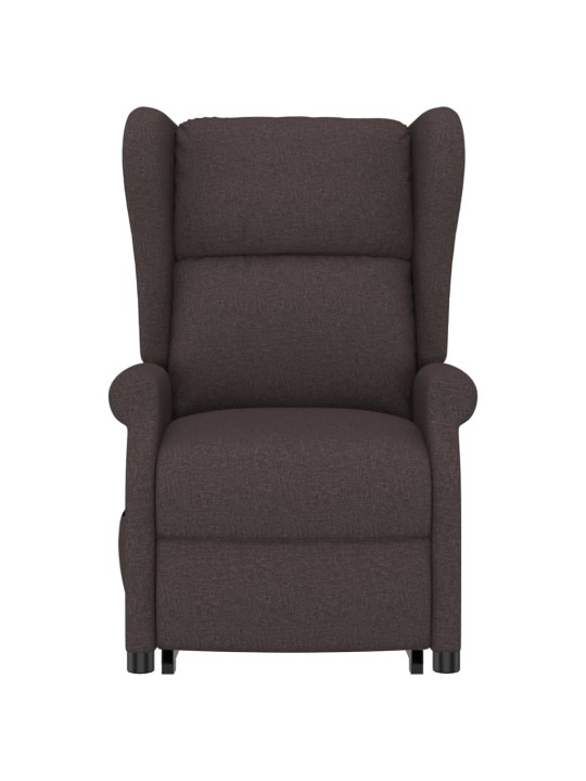 Zvedací křeslo tmavě hnědé textil