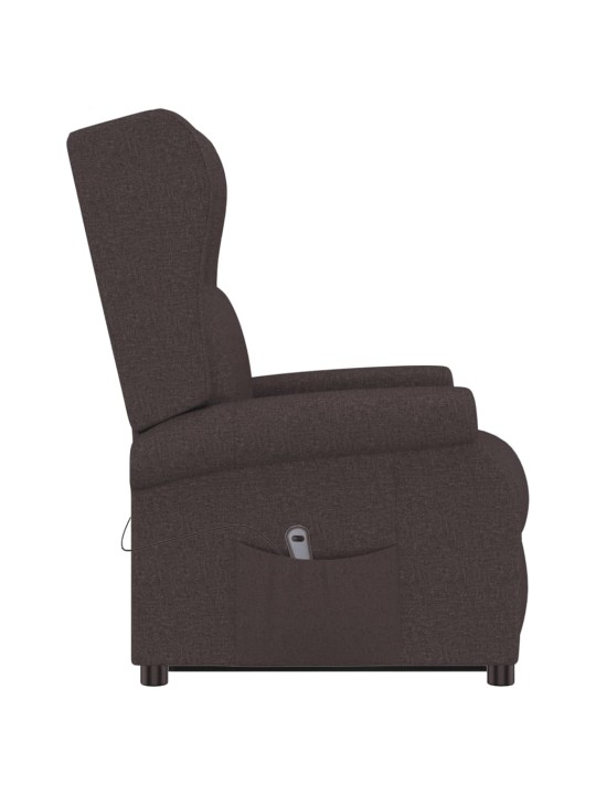 Zvedací křeslo tmavě hnědé textil