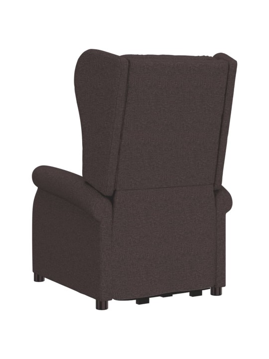 Zvedací křeslo tmavě hnědé textil