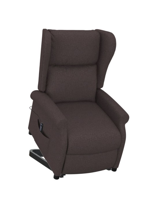 Zvedací křeslo tmavě hnědé textil