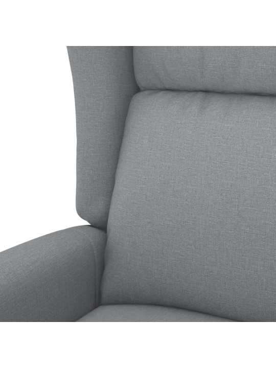 Zvedací masážní křeslo světle šedé textil
