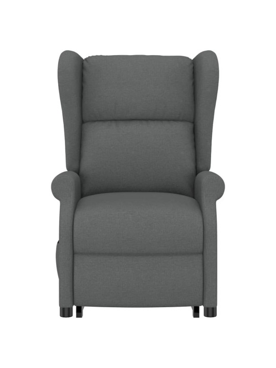 Zvedací masážní křeslo tmavě šedé textil