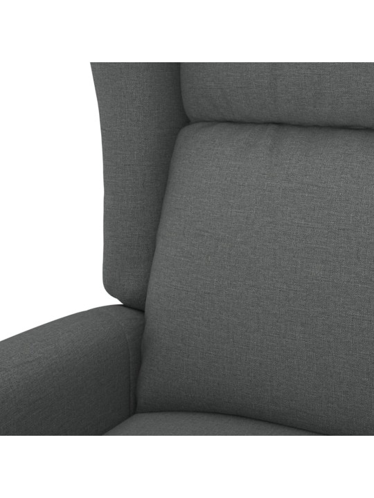 Zvedací masážní křeslo tmavě šedé textil