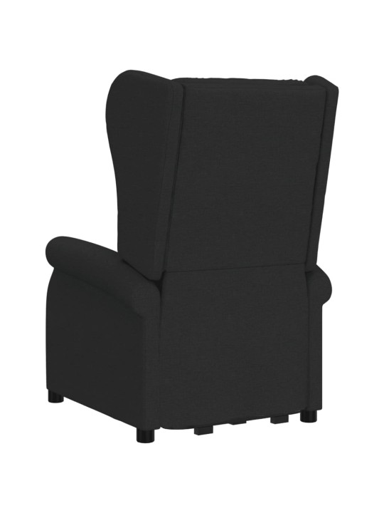 Zvedací masážní křeslo černé textil