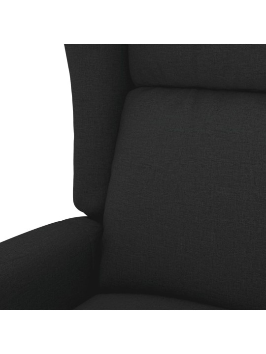 Zvedací masážní křeslo černé textil