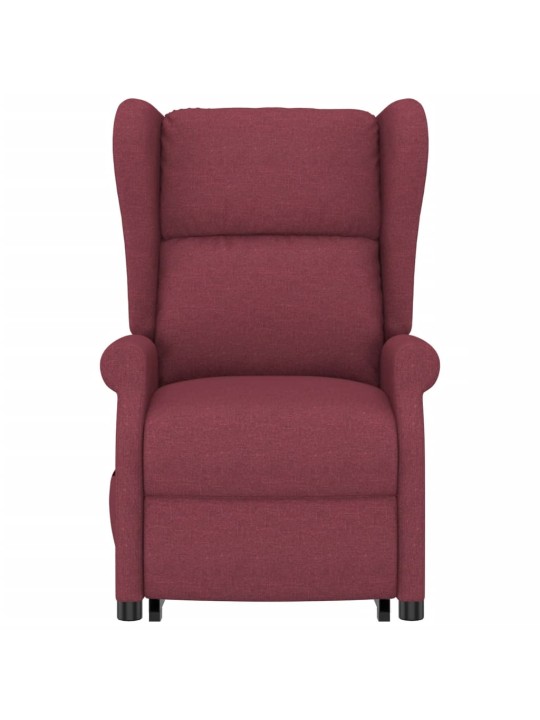 zvedací masážní křeslo vínové textil
