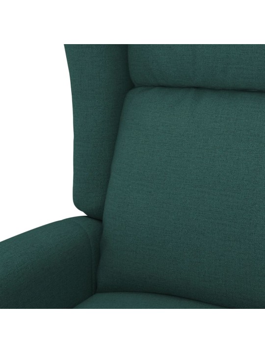 Zvedací masážní křeslo tmavě zelené textil