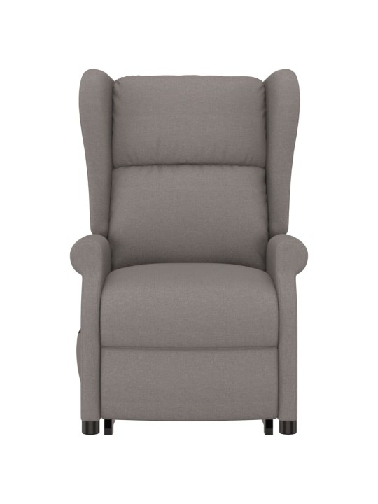 Zvedací masážní křeslo taupe textil