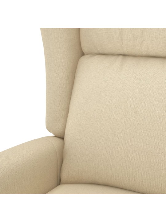 Zvedací masážní křeslo krémové textil