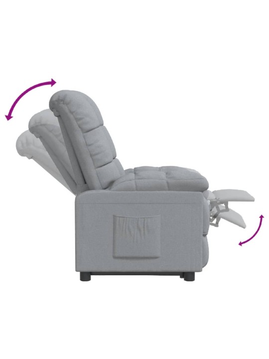 Polohovací křeslo světle šedé textil