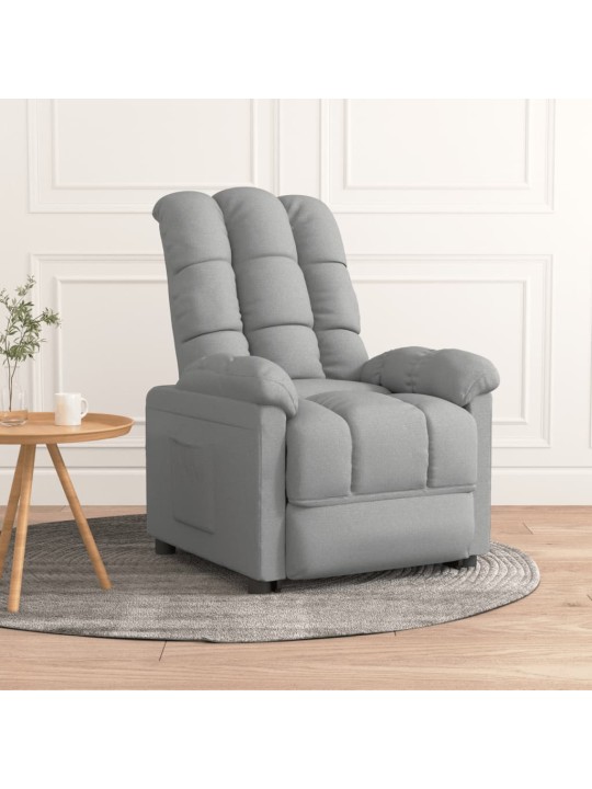 Polohovací křeslo světle šedé textil