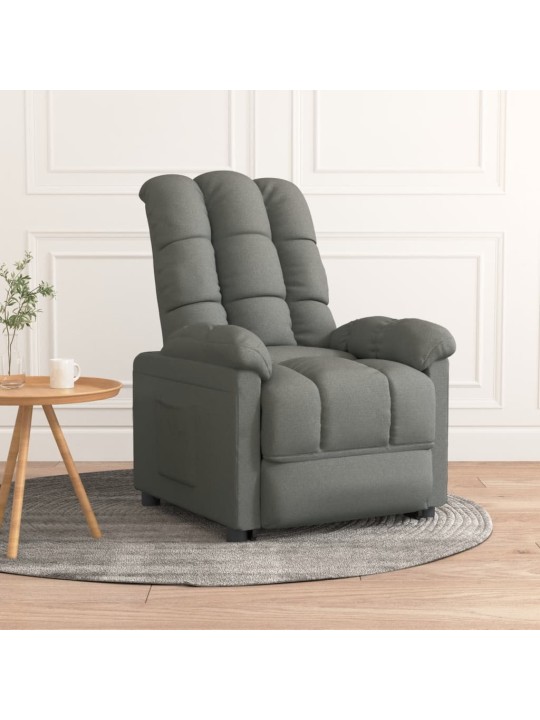Polohovací křeslo tmavě šedé textil