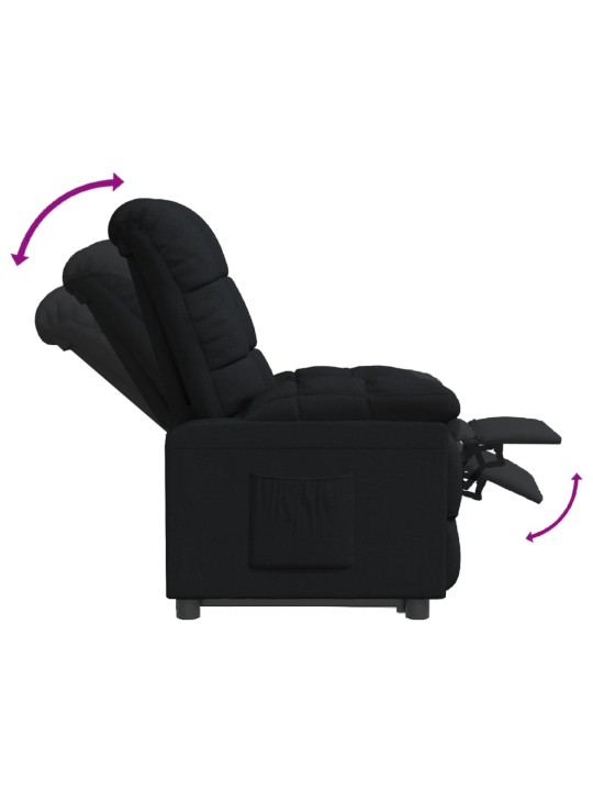 Polohovací křeslo černé textil