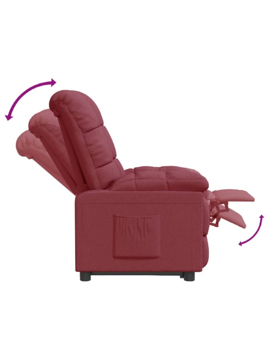 polohovací křeslo vínové textil