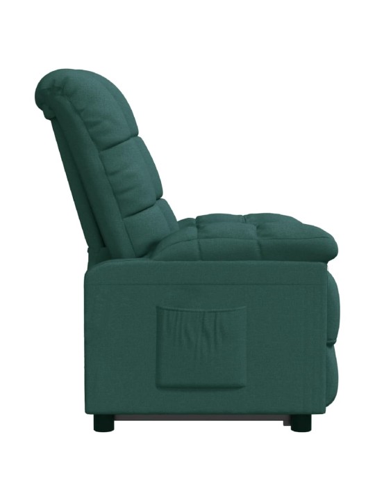 Polohovací křeslo tmavě zelené textil