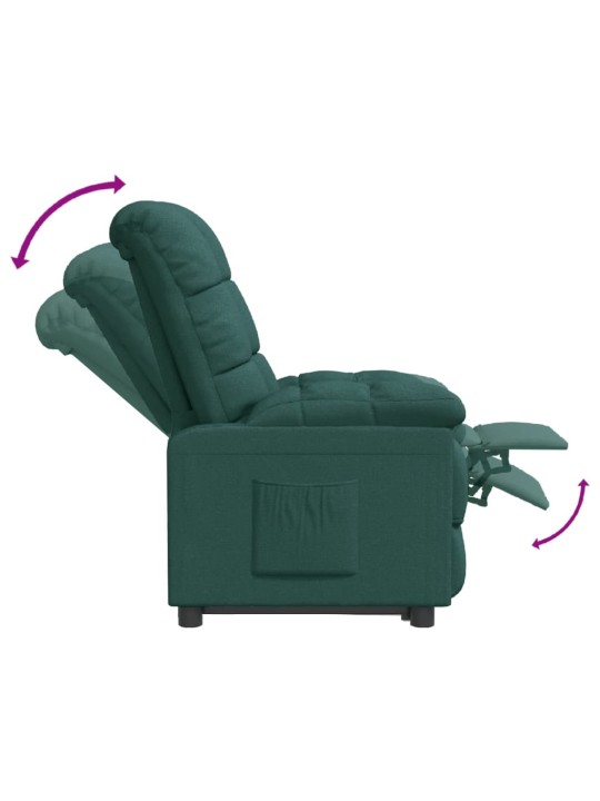 Polohovací křeslo tmavě zelené textil