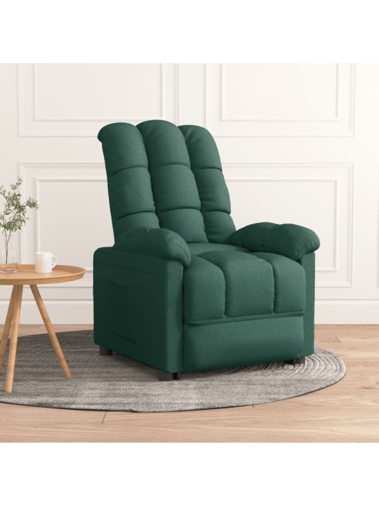Polohovací křeslo tmavě zelené textil