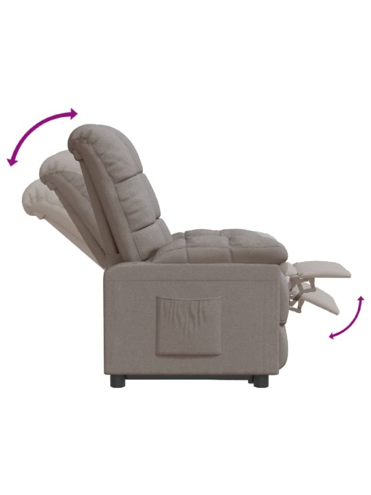 Polohovací křeslo taupe textil