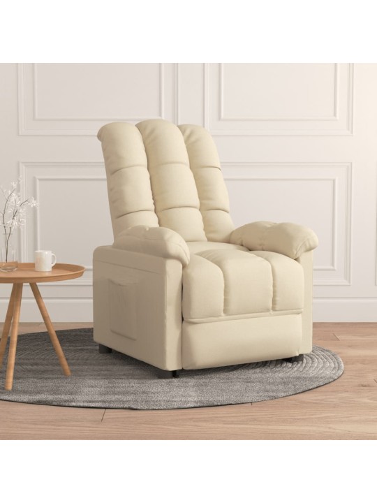 Polohovací křeslo krémové textil