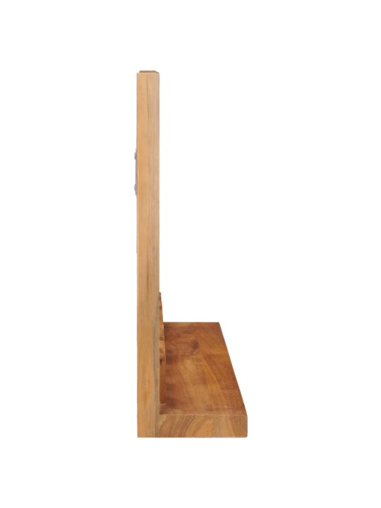 Nástěnné zrcadlo s policí 60 x 12 x 40 cm masivní teakové dřevo