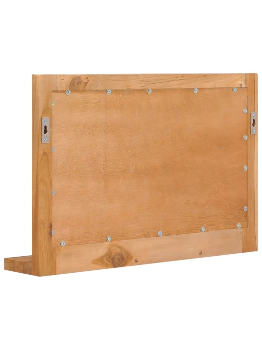 Nástěnné zrcadlo s policí 60 x 12 x 40 cm masivní teakové dřevo