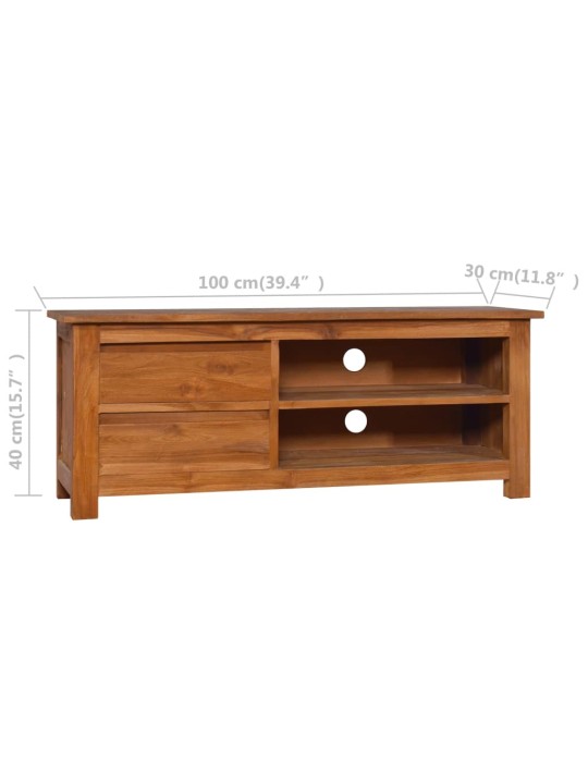 TV stolek 100 x 30 x 40 cm masivní teakové dřevo