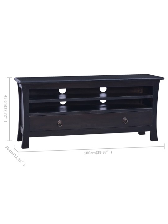 TV stolek světle kávově černý 100 x 30 x 45 cm masivní mahagon