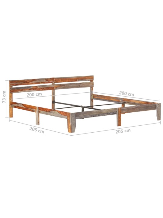 Rám postele bez matrace masivní dřevo 200 x 200 cm
