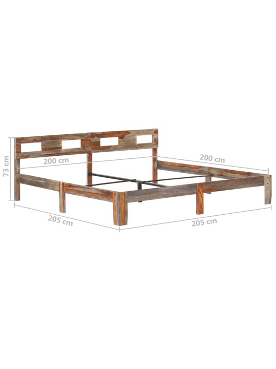 Rám postele bez matrace masivní dřevo 200 x 200 cm