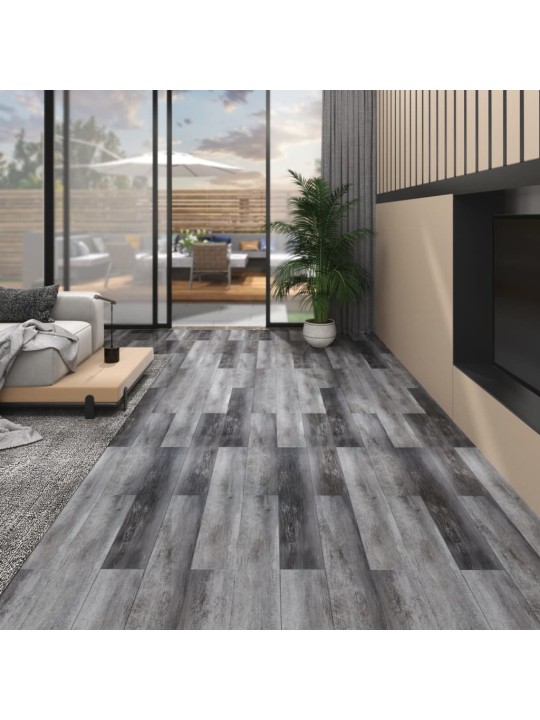 Nesamolepicí PVC podlahová prkna 5,26 m² 2 mm lesklá šedá