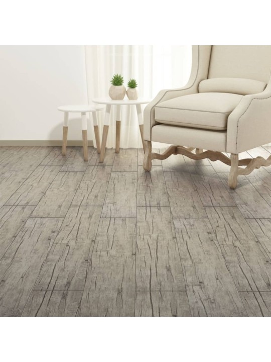 Nesamolepicí PVC podlahová prkna 4,46 m² 3 mm světle šedá